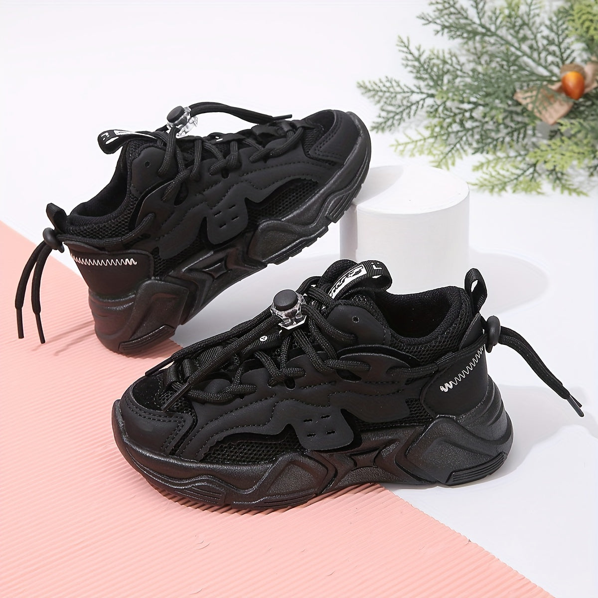Unisex Kids' Casual Sports Sneakers with Breathable Mesh | PVC Low Top Shoes for Boys and Girls | Solid Pattern All-Season Athletic Footwear with Rubber Soles | Fabric Insole and Inner | Round Toe with Buckle Closure | Sun-Ex
