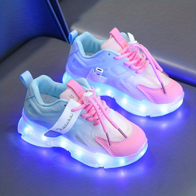 Usb Charging Light Shoes Colorful Sixteen Mode Running Horse Light Shoes Cool Luminous Boys Girls Can Change Color Color Lights Running Sneakers Cartoon Casual Shoelace Light Shoes