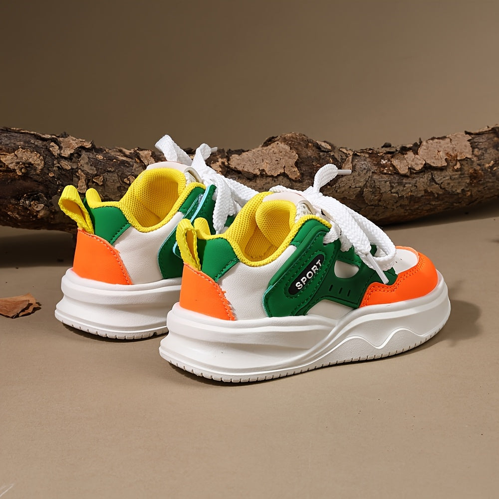 Youngsters' Casual Sneakers | Multi-Color Patchwork Design | Lightweight & Breathable Fabric | Lace-Up Closure | Durable TPR Sole | Suitable for Boys & Girls | Ideal for Daily Wear & Street Style