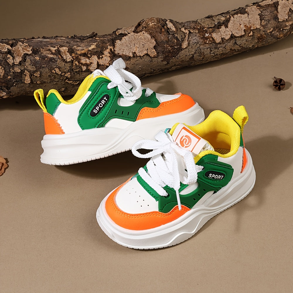 Youngsters' Casual Sneakers | Multi-Color Patchwork Design | Lightweight & Breathable Fabric | Lace-Up Closure | Durable TPR Sole | Suitable for Boys & Girls | Ideal for Daily Wear & Street Style