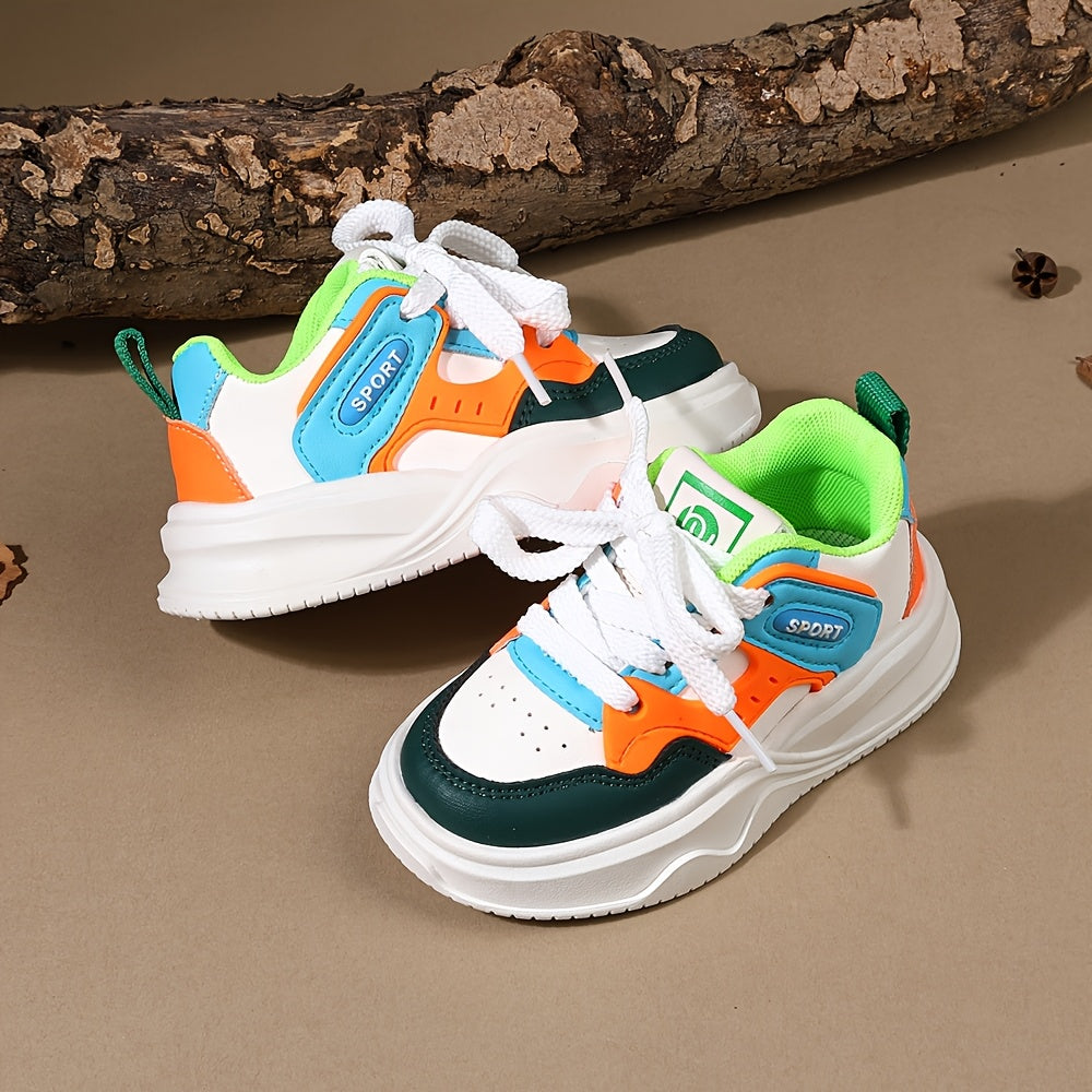 Youngsters' Casual Sneakers | Multi-Color Patchwork Design | Lightweight & Breathable Fabric | Lace-Up Closure | Durable TPR Sole | Suitable for Boys & Girls | Ideal for Daily Wear & Street Style
