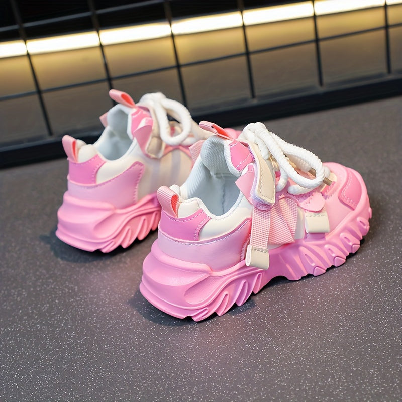 Casual Cute Low Top Platform Sneakers For Girls, Wear-resistant Non-slip Sneakers For All Seasons