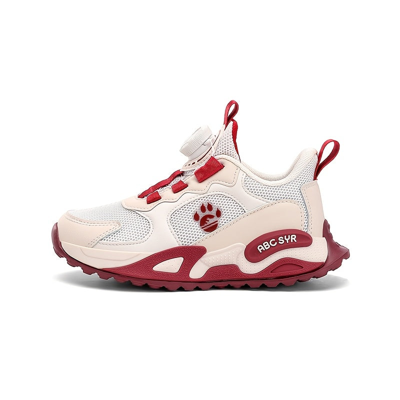 Youngsters' Fashion Sneakers - Spring 2025 Collection, Breathable Mesh Casual Running Shoes for Boys & Girls with Easy Twist Buckle Closure, Durable EVA Sole - Non-Slip & Comfortable for Outdoor Activities, Casual Youngsters'