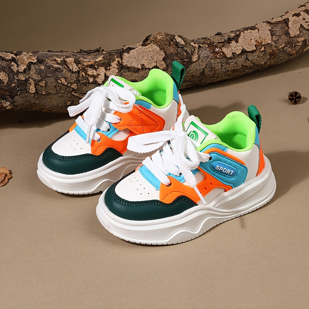 Youngsters' Casual Sneakers | Multi-Color Patchwork Design | Lightweight & Breathable Fabric | Lace-Up Closure | Durable TPR Sole | Suitable for Boys & Girls | Ideal for Daily Wear & Street Style