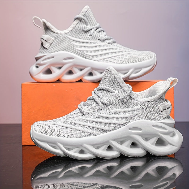 Youngsters' Breathable Knit Sneakers - Lightweight, Non-Slip Tennis & Running Shoes for Boys and Girls, All Seasons, Allseason Sneakers | Sleek Sporty Design | Durable EVA Sole, Cute Shoes
