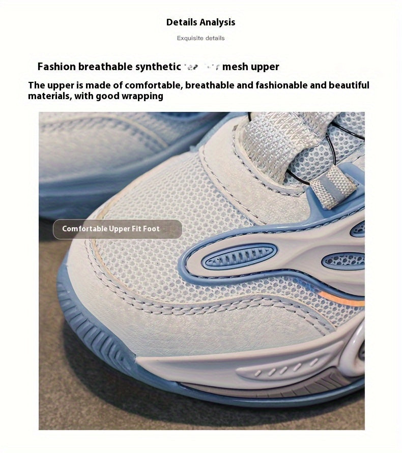 Youngsters' Sneakers - Breathable Mesh with Adjustable Buckle Closure, EVA Sole - Ideal for Sports & Casual Use - Black & White Design