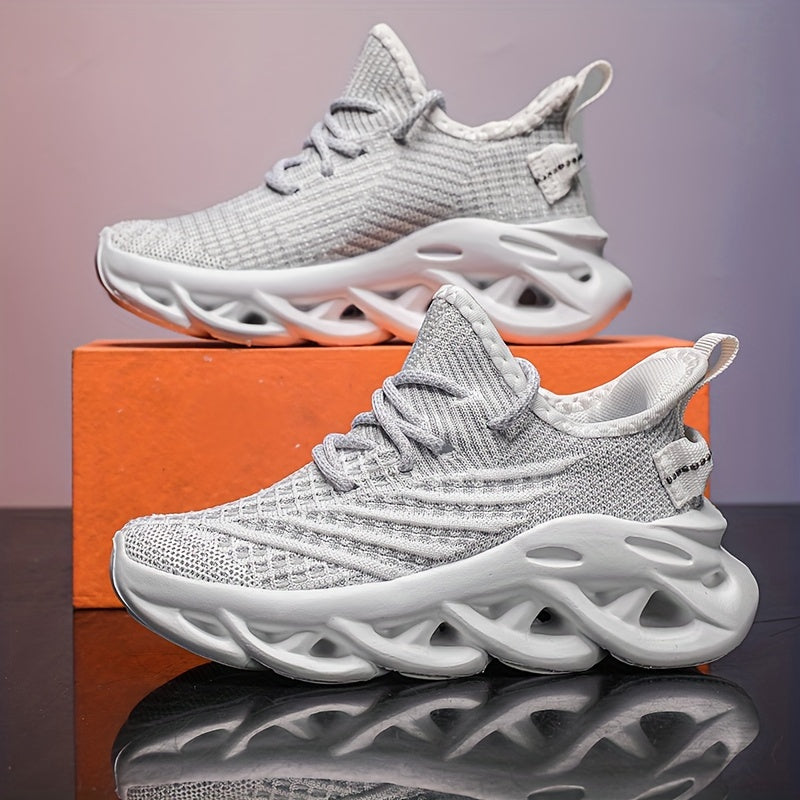 Youngsters' Breathable Knit Sneakers - Lightweight, Non-Slip Tennis & Running Shoes for Boys and Girls, All Seasons, Allseason Sneakers | Sleek Sporty Design | Durable EVA Sole, Cute Shoes