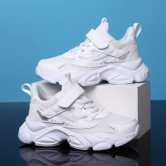 Boys' Breathable Mesh Sneakers - Casual Fashion Sneakers with Hook-and-loop Fastener Closure, Perfect for Spring/Fall, Youngsters