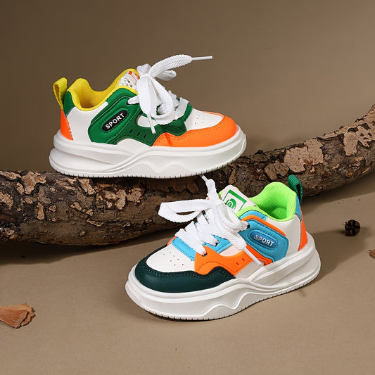 Youngsters' Casual Sneakers | Multi-Color Patchwork Design | Lightweight & Breathable Fabric | Lace-Up Closure | Durable TPR Sole | Suitable for Boys & Girls | Ideal for Daily Wear & Street Style